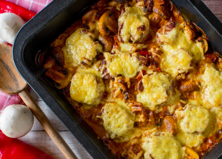 Überbackenes Gericht